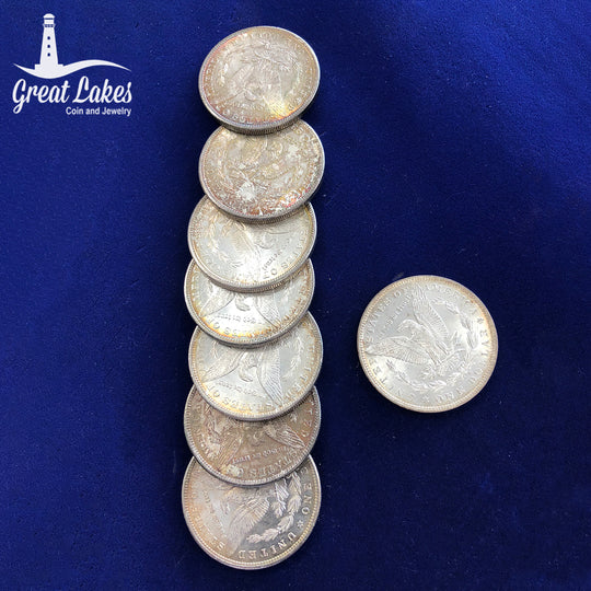 Lot of 8 Morgan Silver Dollars (BU)