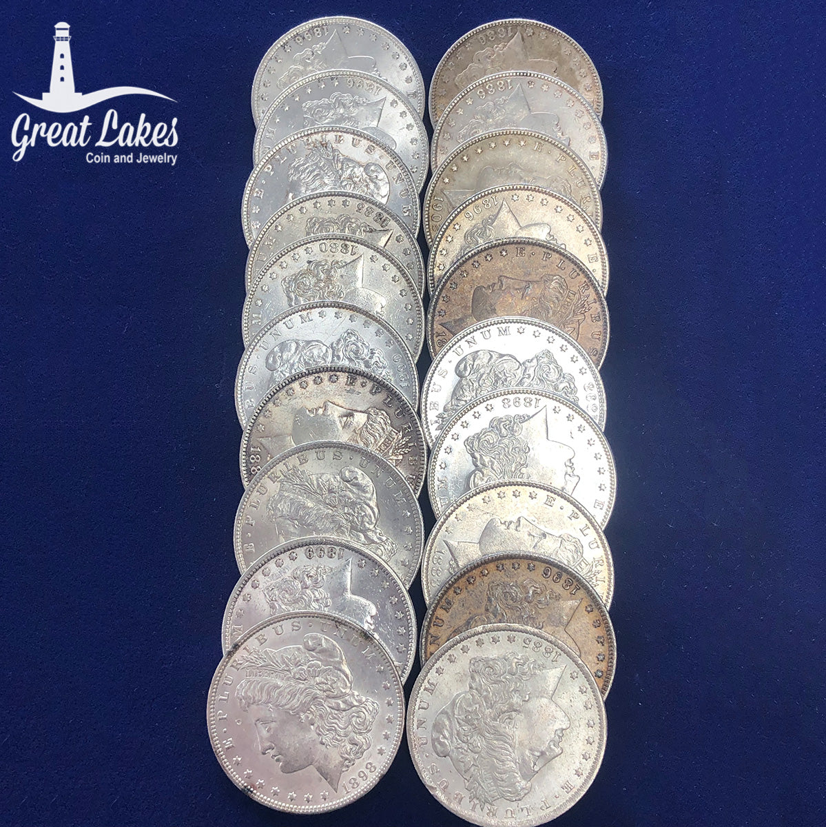 Lot of 20 Pre-21 Morgan Silver Dollars (AU)