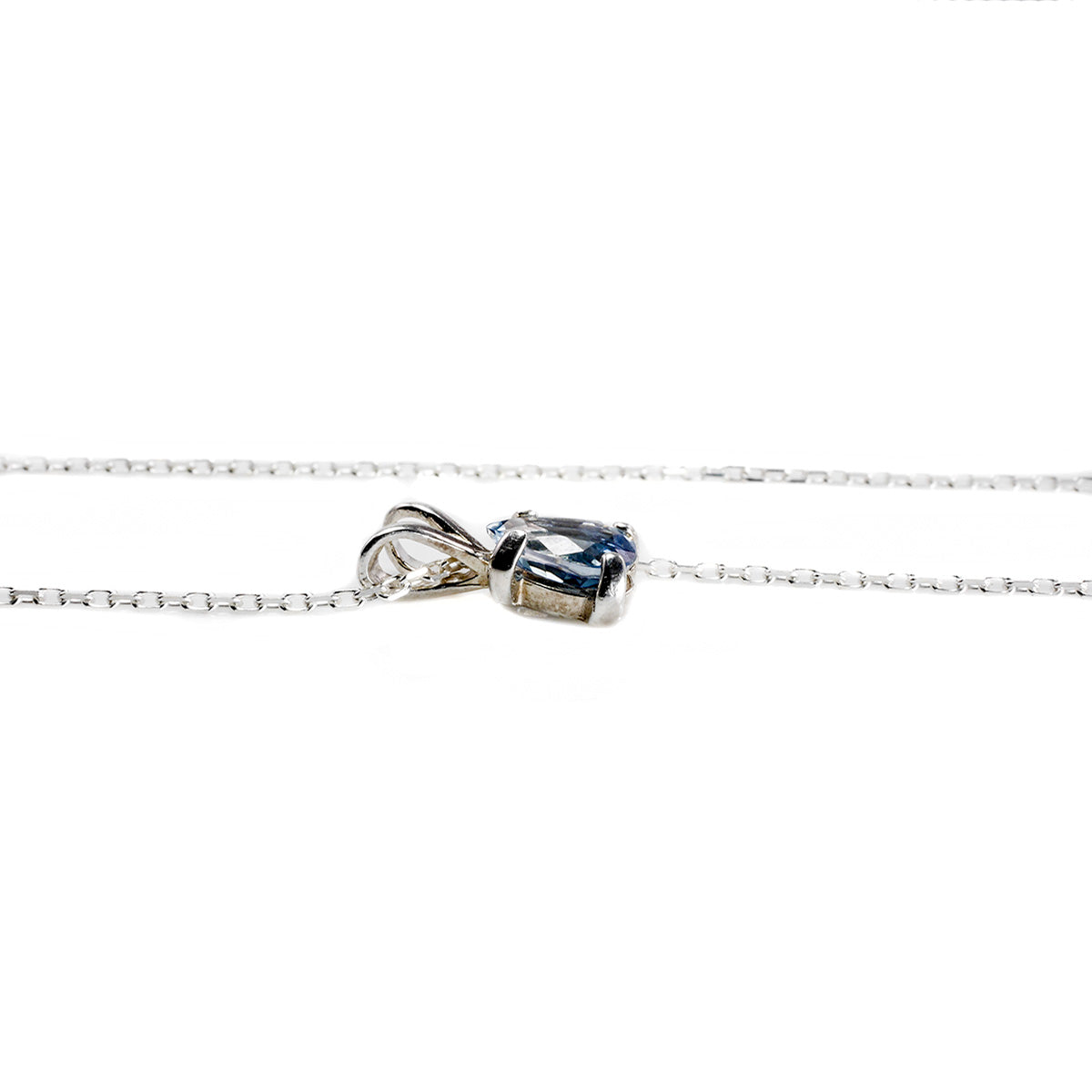 Silver &amp; Blue Topaz Necklace