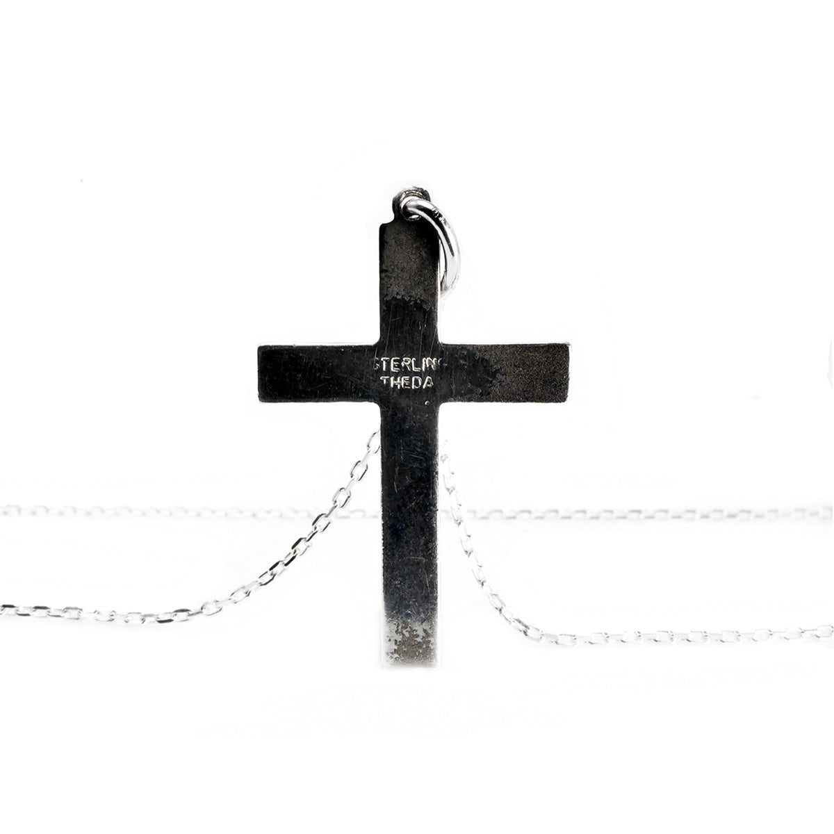 Theda Silver Cross Necklace