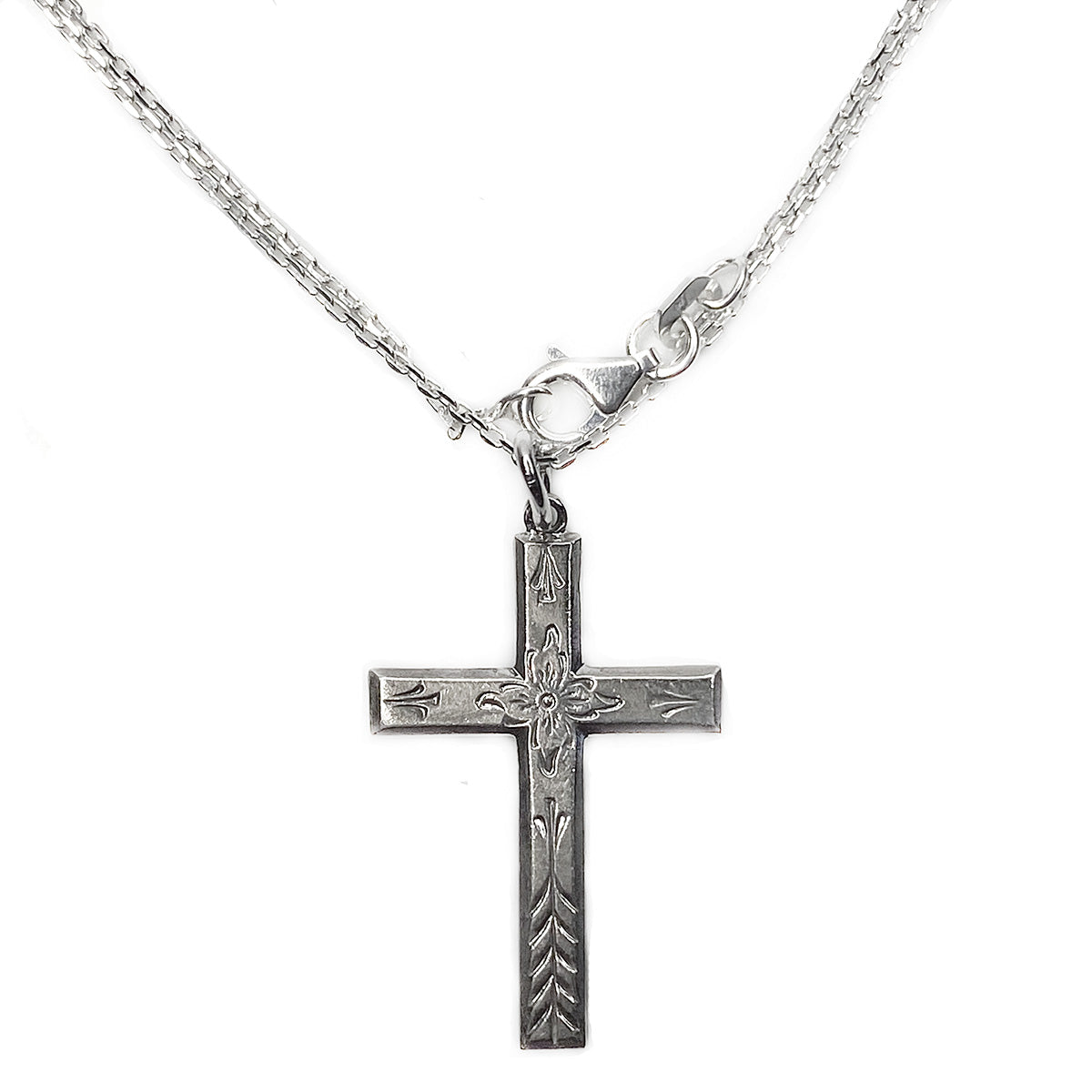 Theda Silver Cross Necklace