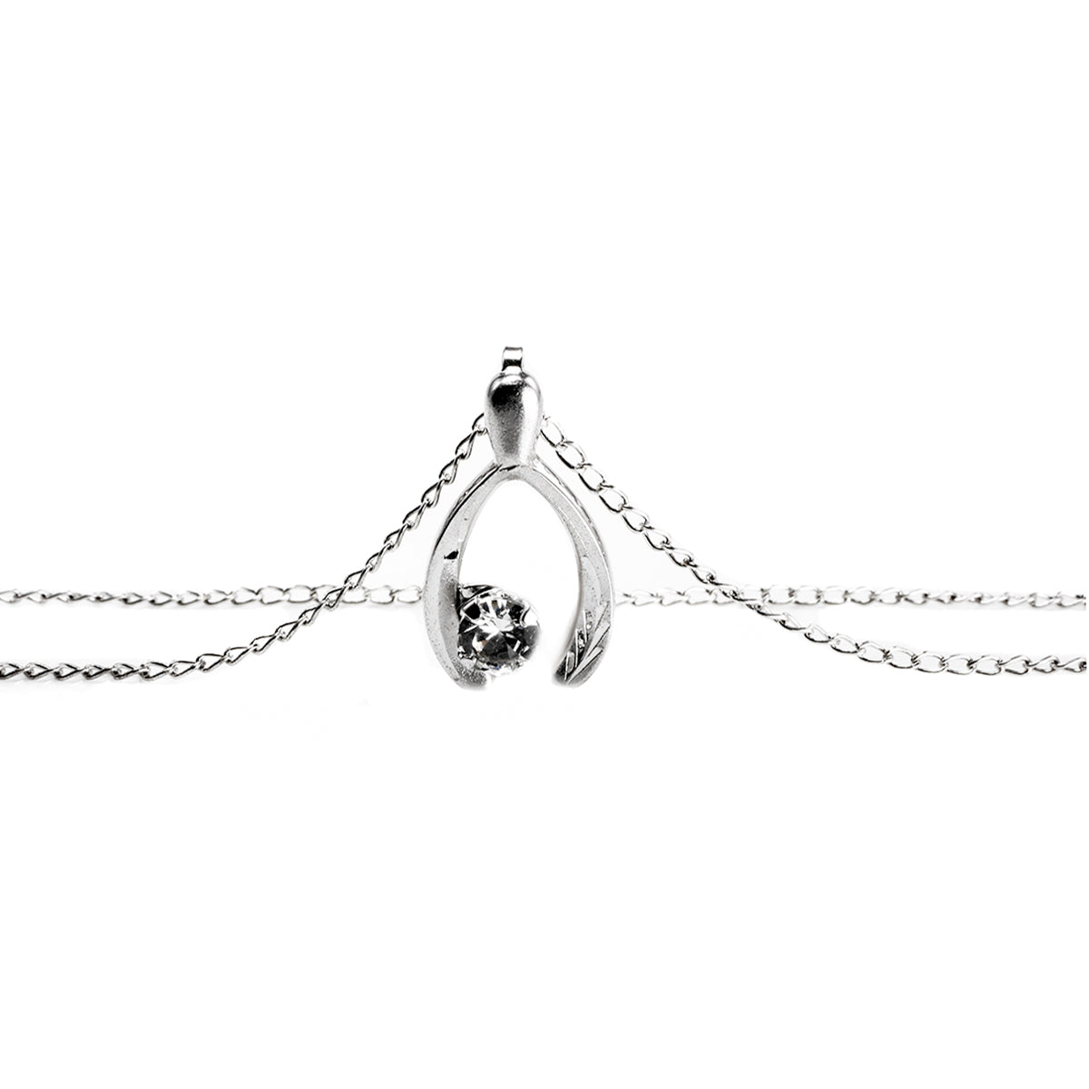 White Gold Wishbone Necklace | Wishbone necklace, Wishbone necklace gold,  Necklace