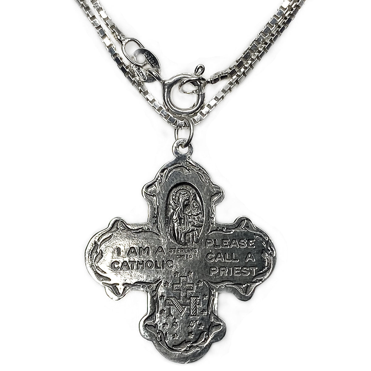 I Am a Catholic Please Call a Priest Silver Necklace