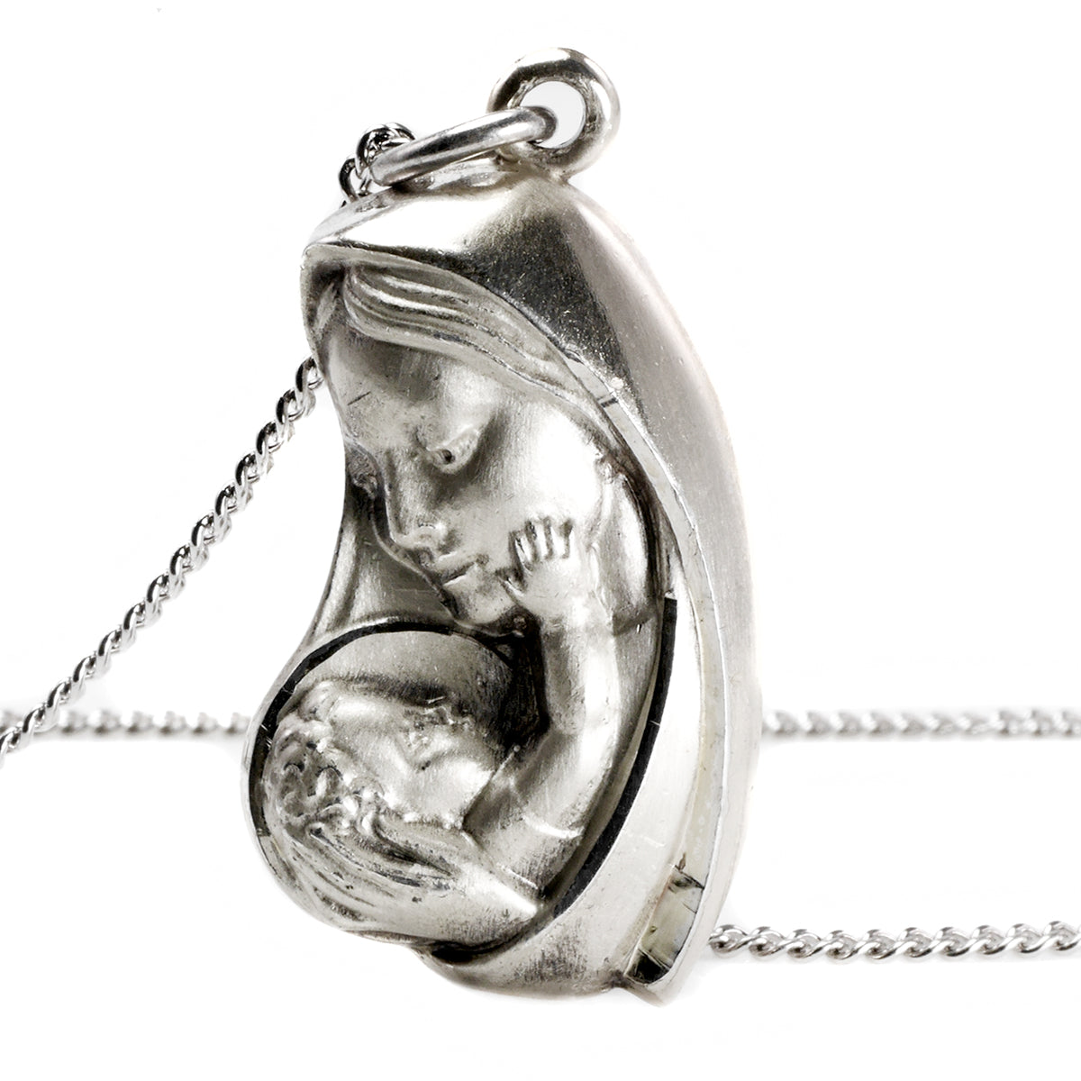 Silver Mother Mary Necklace
