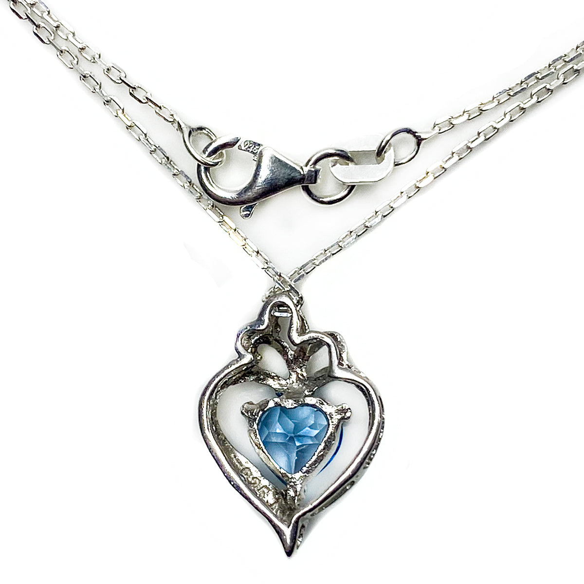 Silver &amp; Topaz Heart Pendant