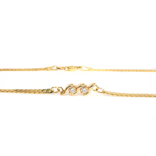 14 k Yellow Gold Diamond Necklace