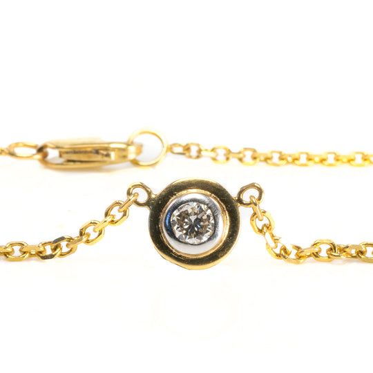 14 k Yellow Gold Diamond Solitaire Necklace