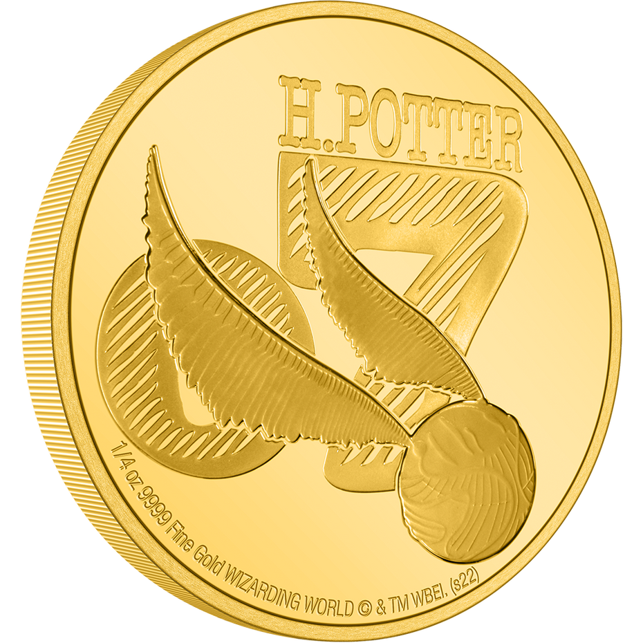 Niue Mint 2022 Harry Potter Golden Snitch 1/4 oz Gold Coin