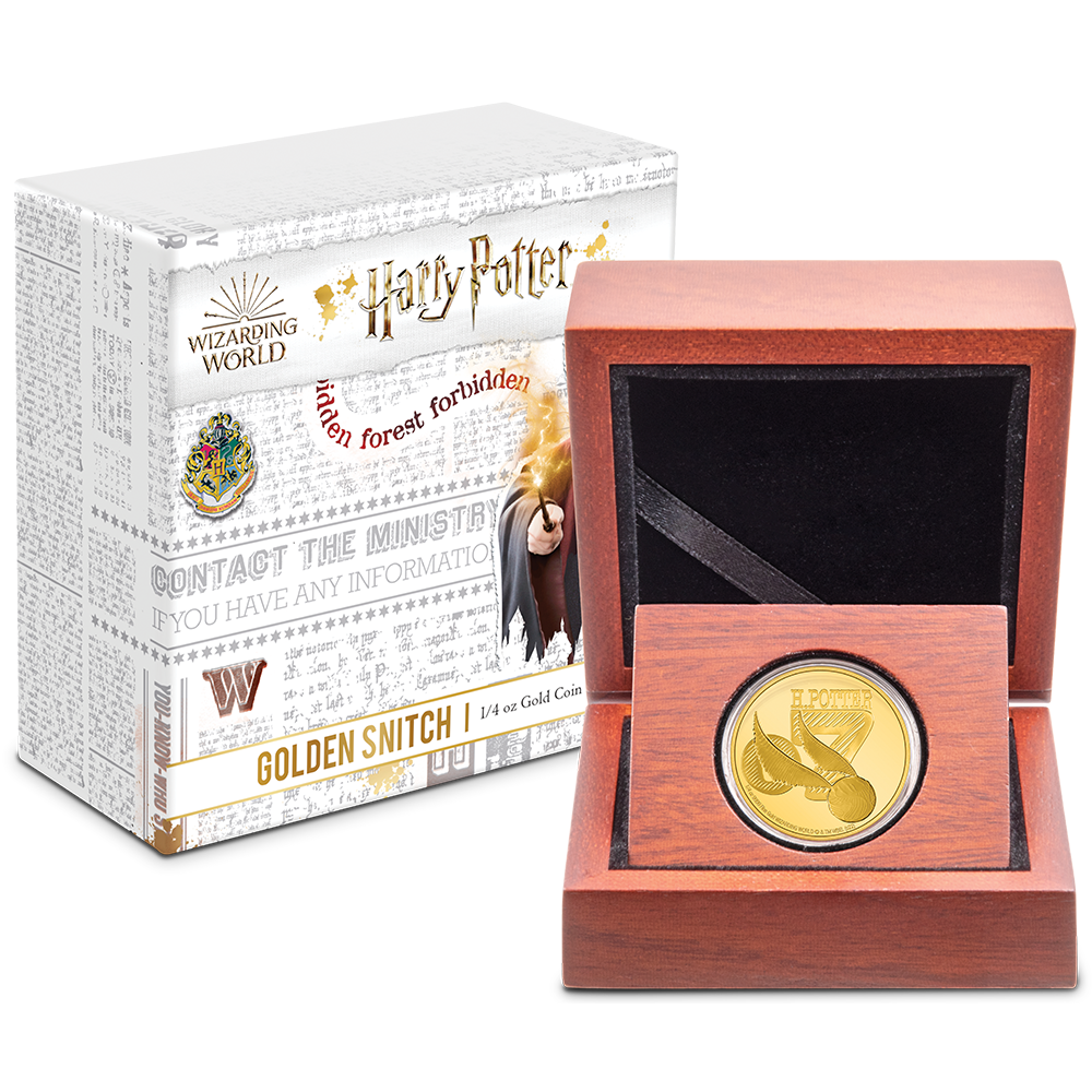 Niue Mint 2022 Harry Potter Golden Snitch 1/4 oz Gold Coin