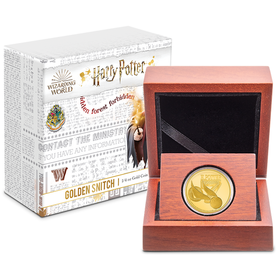2022 Harry Potter Golden Snitch 1/4 oz Gold Coin (With Box & CoA)