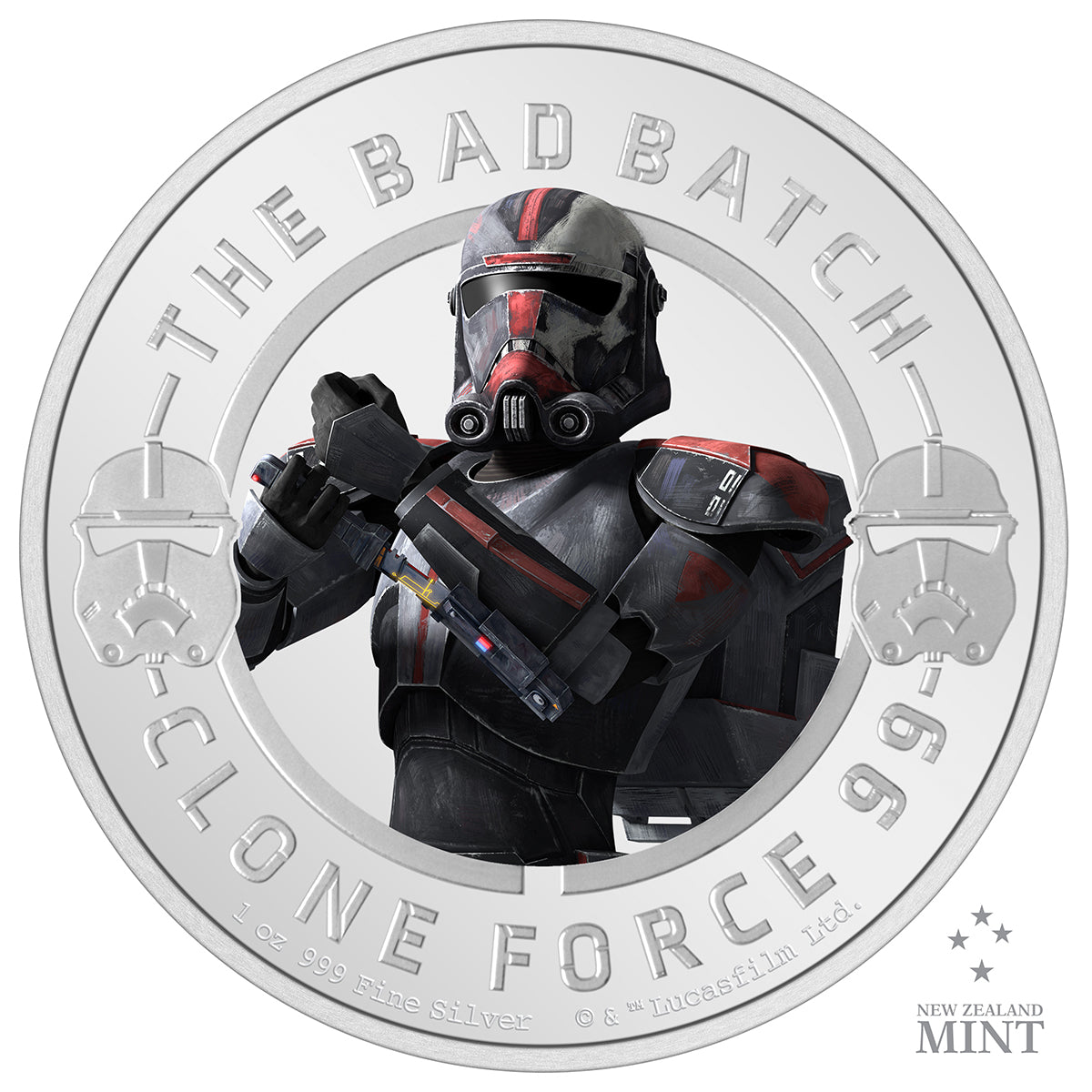 Niue Mint 2022 Star Wars The Bad Batch Hunter 1 oz Silver Coin