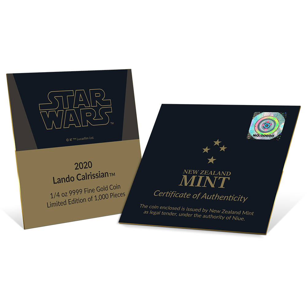 Niue Mint 2019 Star Wars Lando Calrissian 1/4 oz Gold Coin