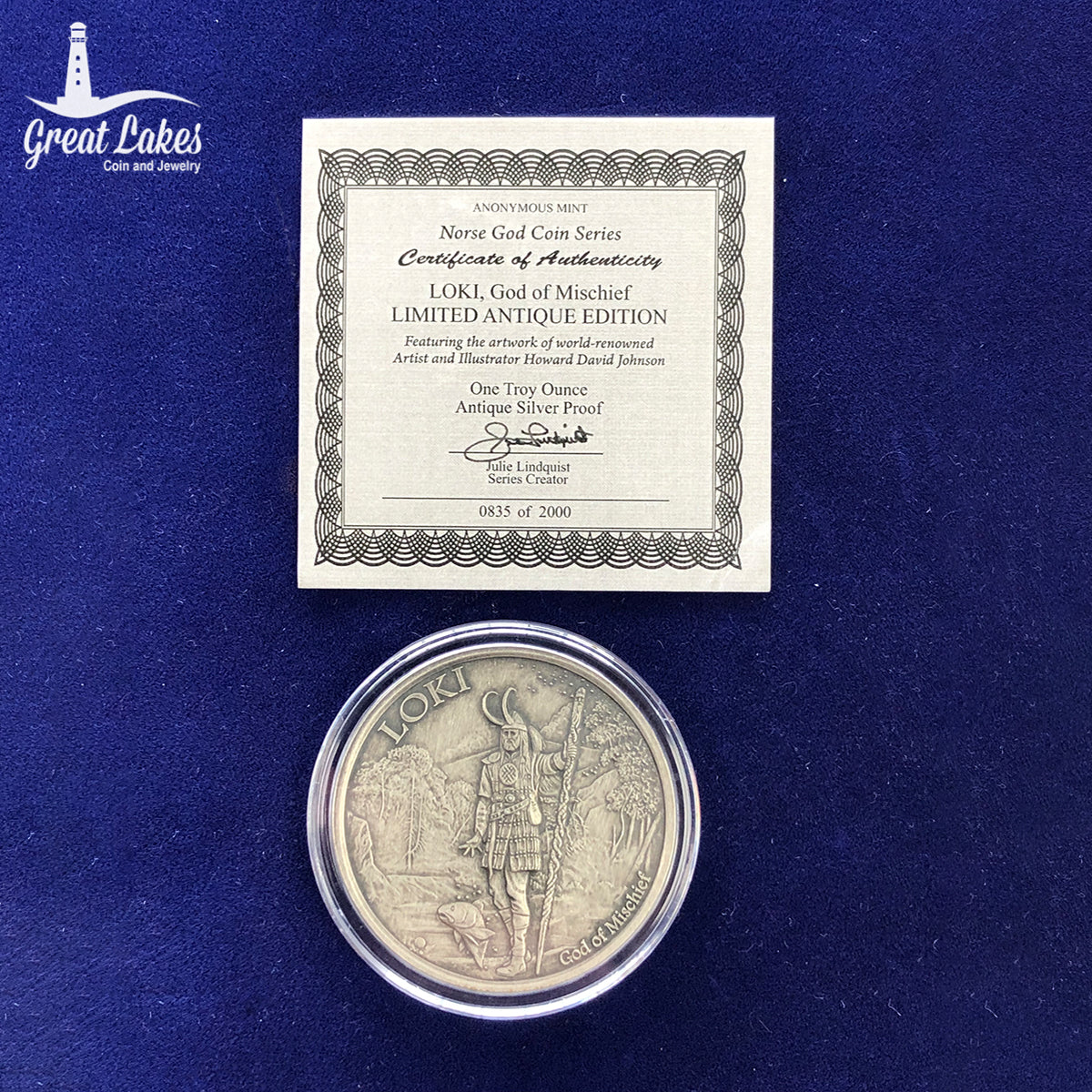 Norse God Series Loki 1 oz Antique Silver Round