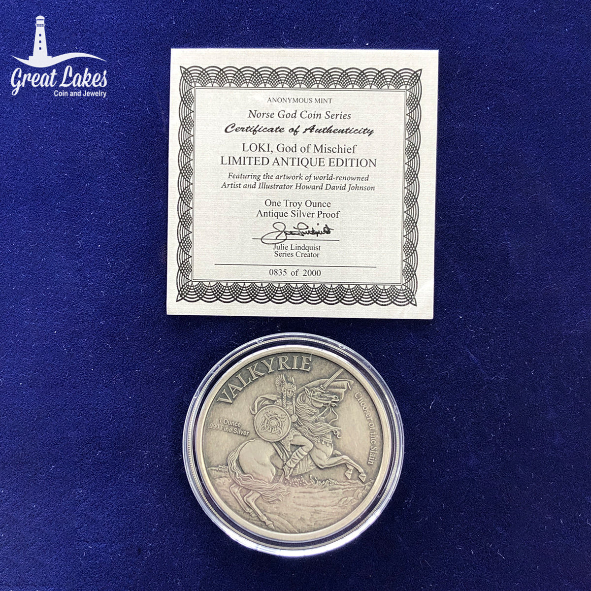 Norse God Series Loki 1 oz Antique Silver Round