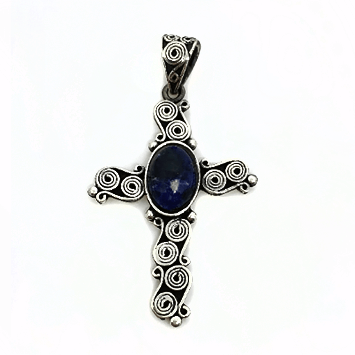 Great Lakes Boutique Silver & Sodalite Cross Pendant