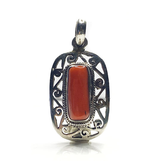 Silver & Coral Pendant