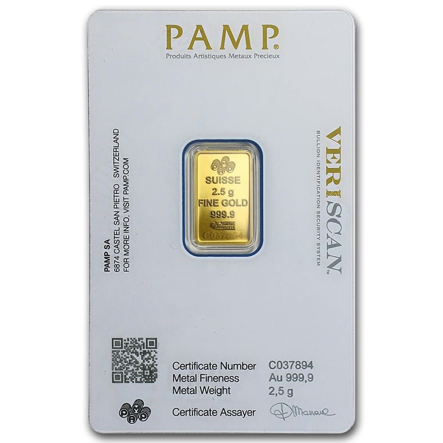 Pamp Suisse 2.5 g Gold Bar (Secondary Market)