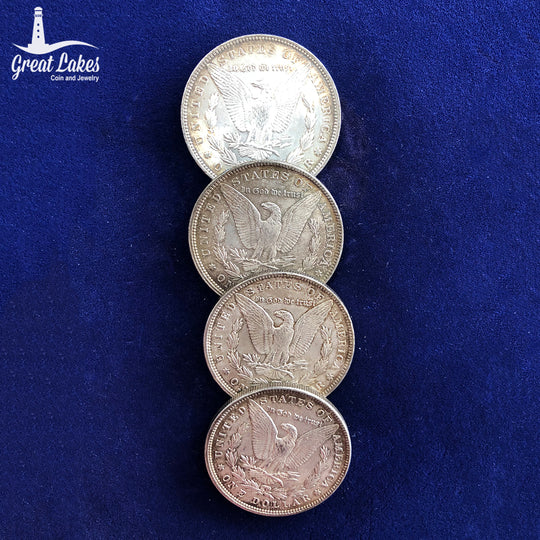 Lot of 4 Pre 21 Morgan Silver Dollars (BU)