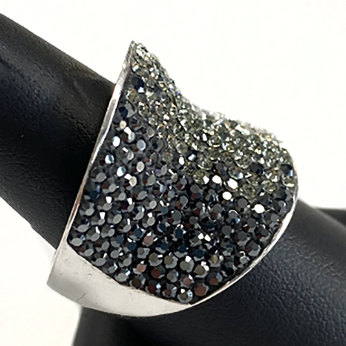 Silver &amp; Ombré Cubic Zirconia Statement Ring