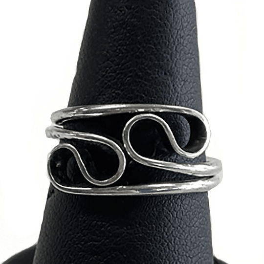 Abstract Silver Ring