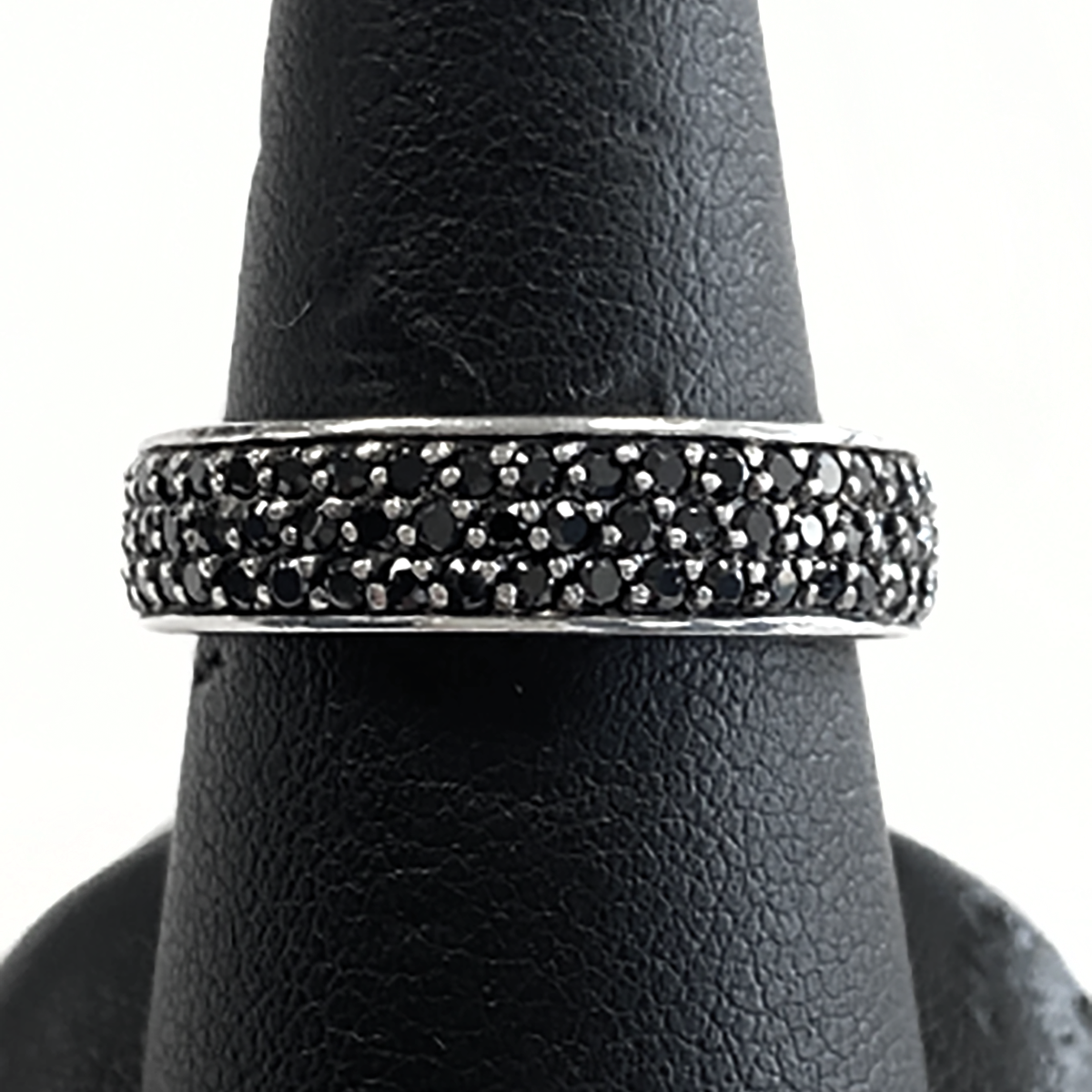 Silver &amp; Black Cubic Zirconia Eternity Ring