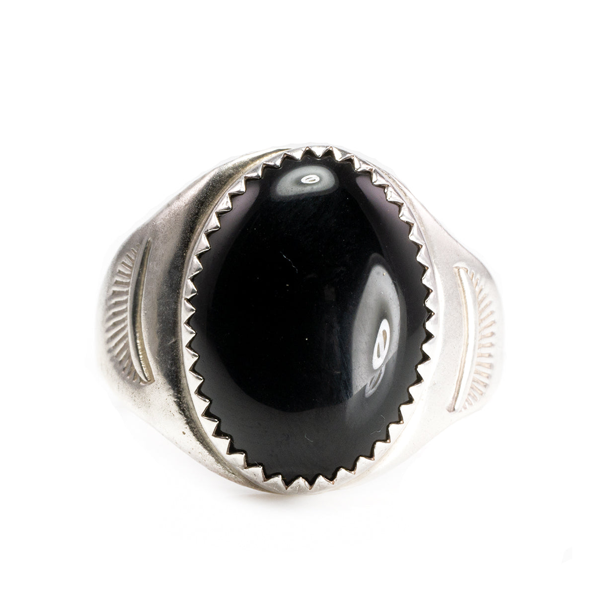 Native American Silver &amp; Black Onyx Ring