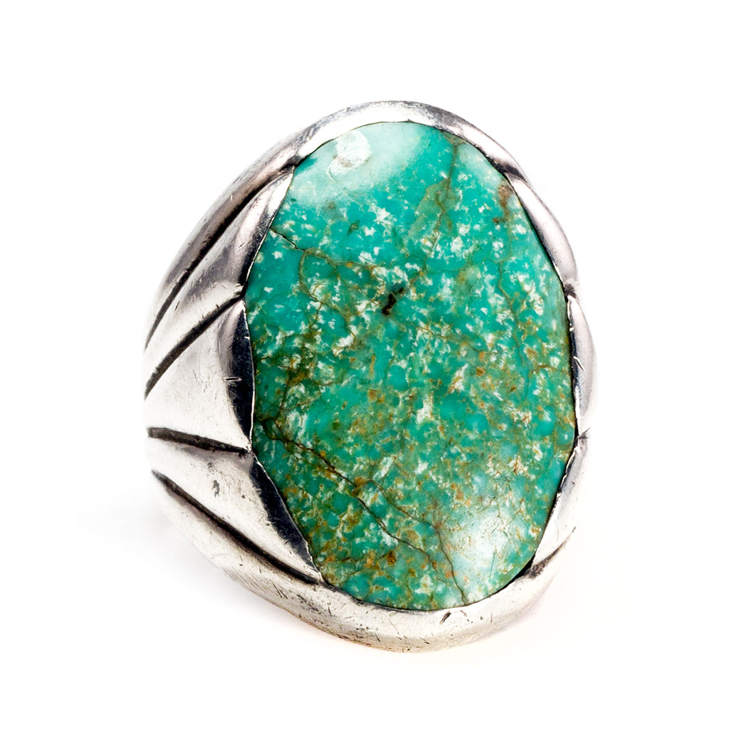 Silver and Turquoise Native American Ring - Great Lakes Coin