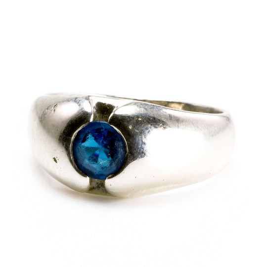 Silver & Blue Cubic Zirconia Ring
