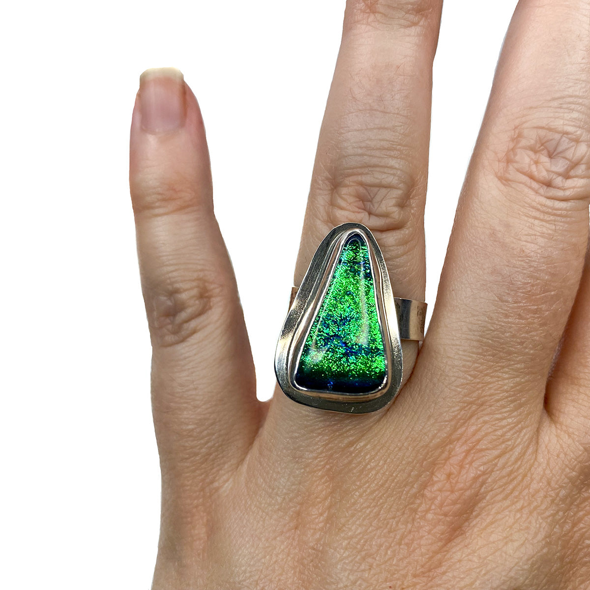 Silver and Dichroic Ring