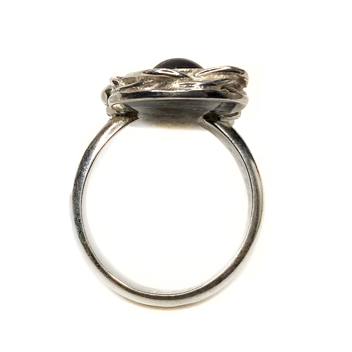 Silver &amp; Gray Cat&#39;s Eye Handmade Ring