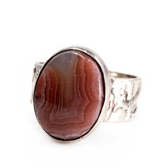 Silver & Agate Handmade Ring