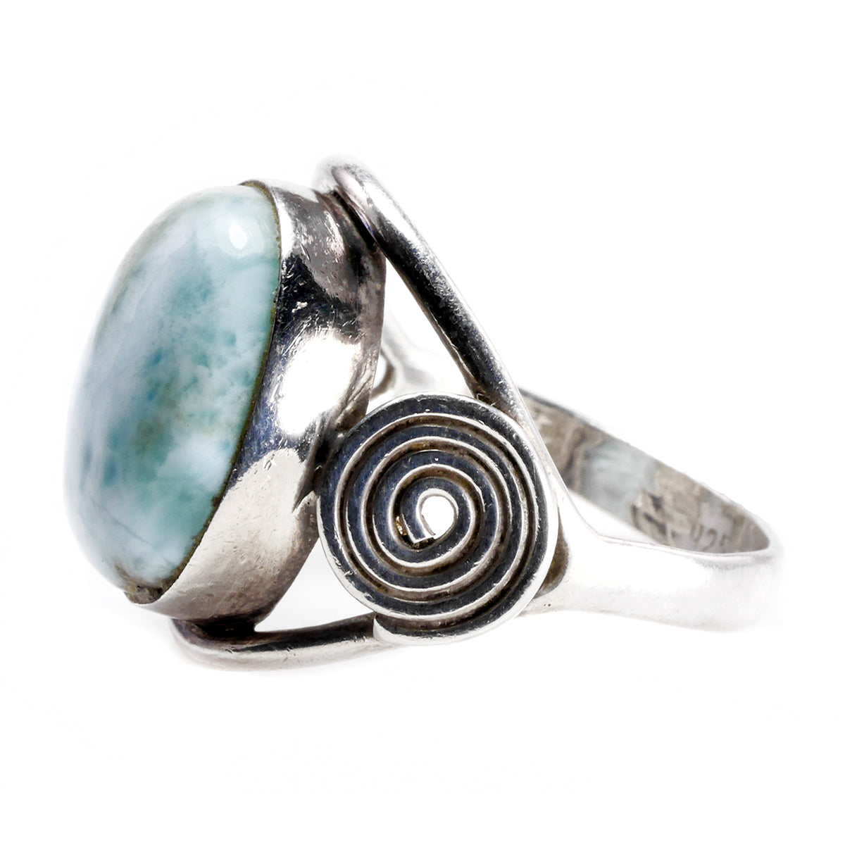 Handmade Silver &amp; Larimar Ring