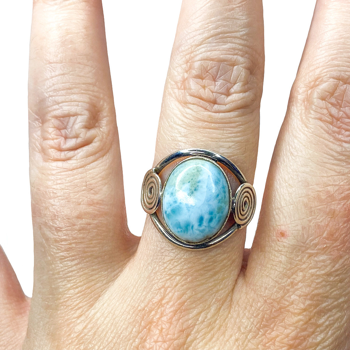 Handmade Silver &amp; Larimar Ring