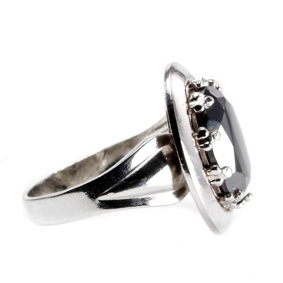 Silver &amp; Hematite Ring