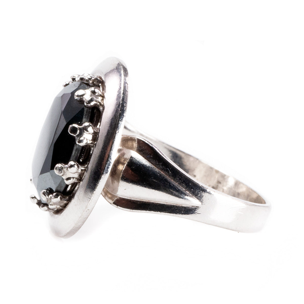 Silver &amp; Hematite Ring