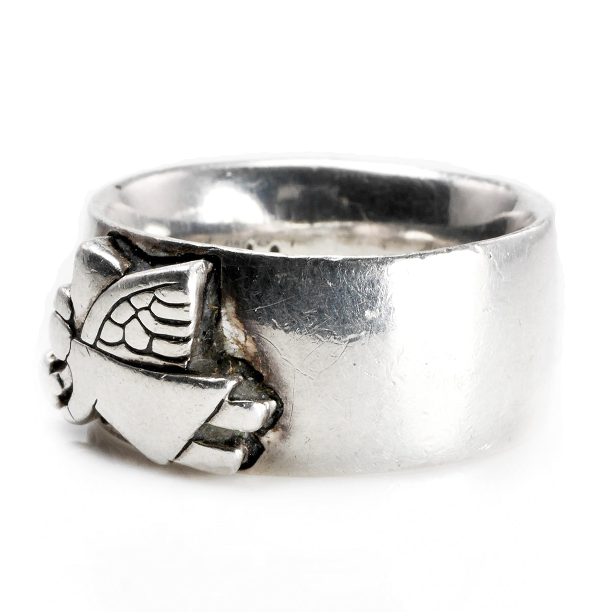 Silver Guardian Angel Ring