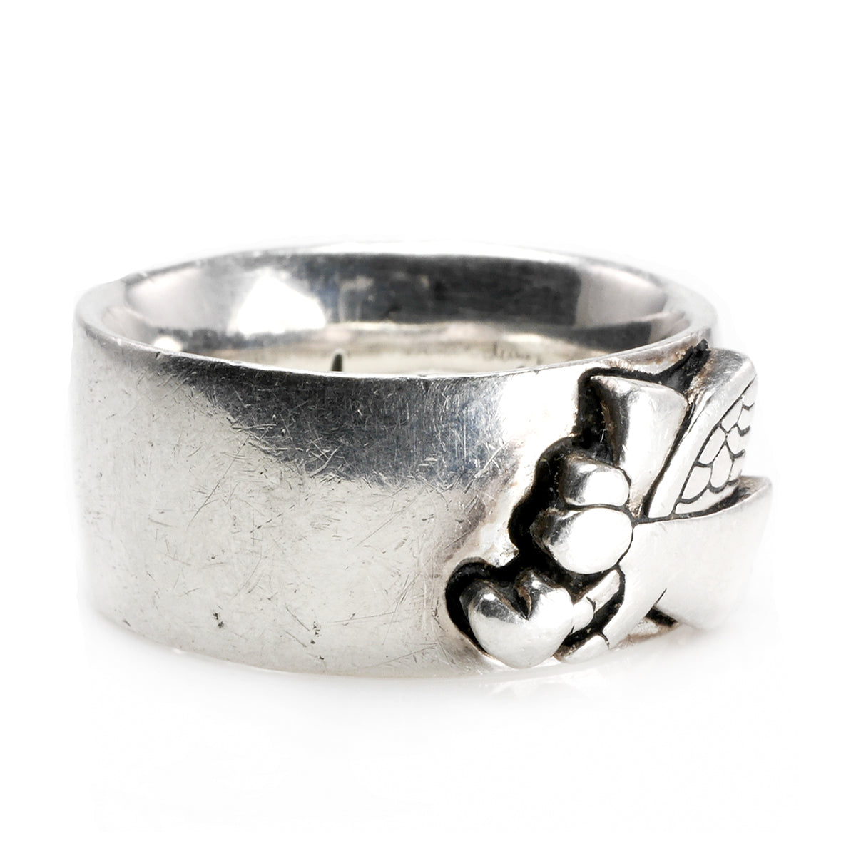 Silver Guardian Angel Ring
