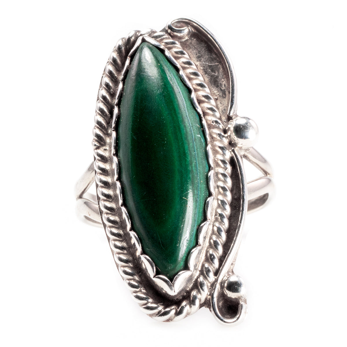 Native American Silver &amp; Malachite Ring