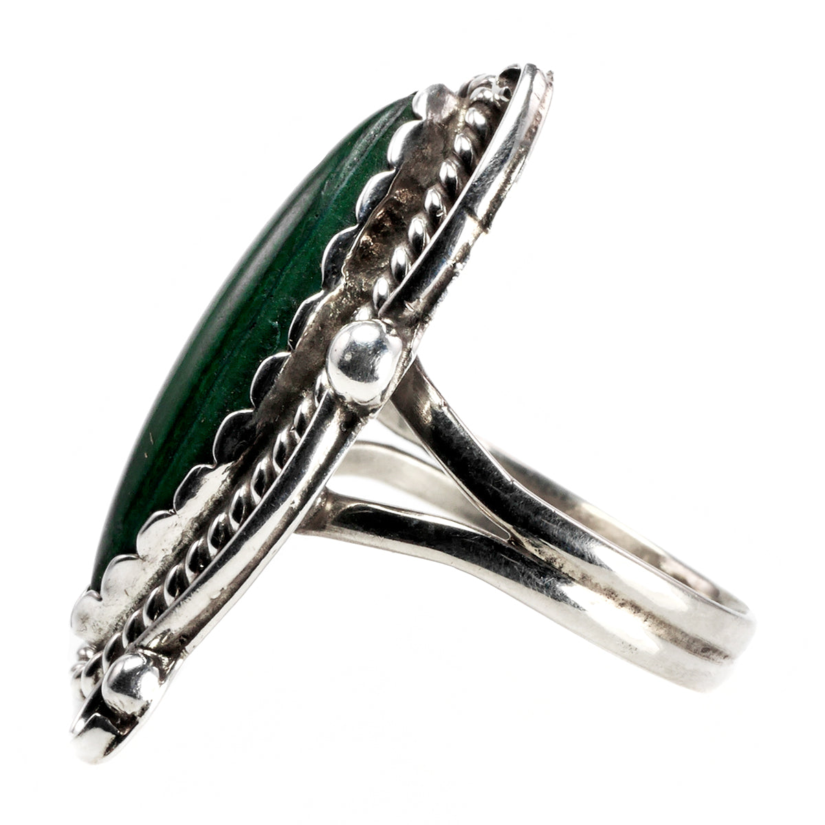 Native American Silver &amp; Malachite Ring