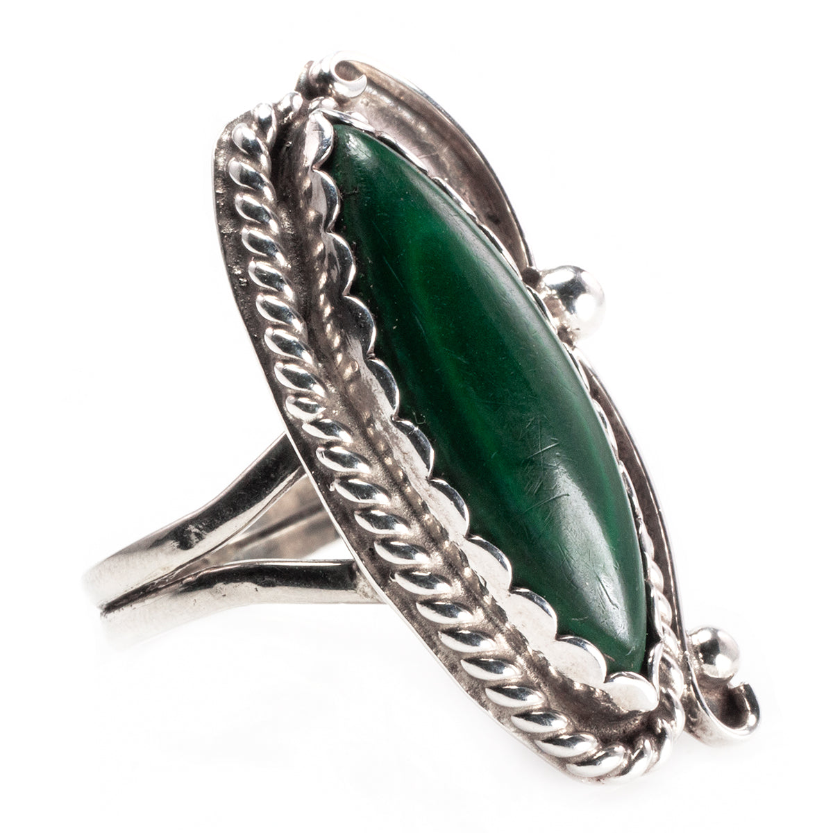 Native American Silver &amp; Malachite Ring