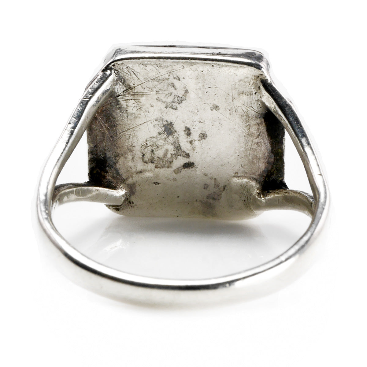 Silver Snowflake Obsidian Ring