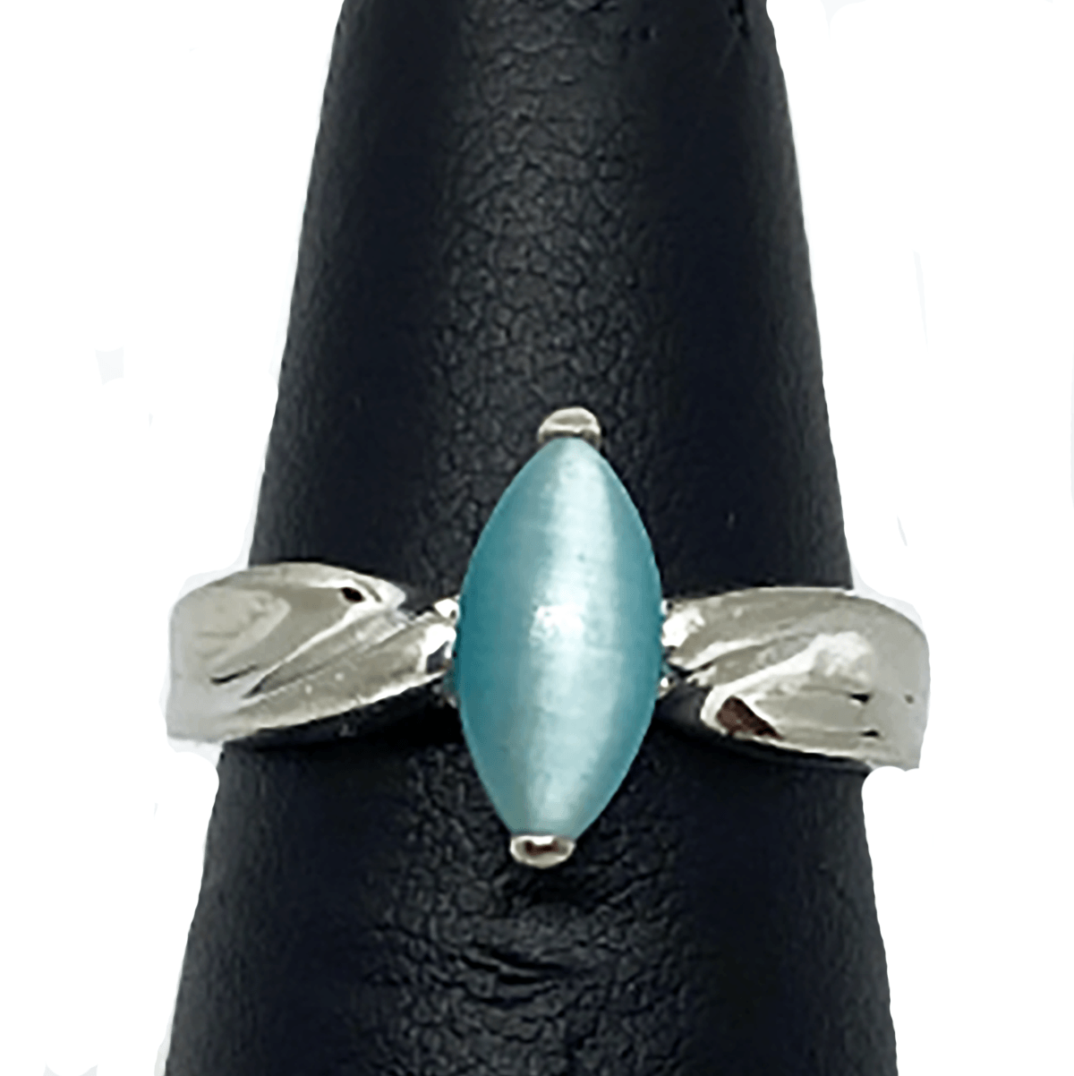 Great Lakes Boutique Silver &amp; Blue Cats Eye Quartz Ring