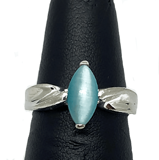 Silver & Blue Cats Eye Quartz Ring