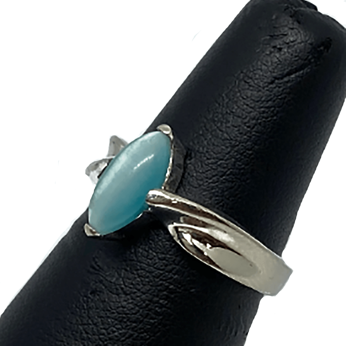 Great Lakes Boutique Silver &amp; Blue Cats Eye Quartz Ring