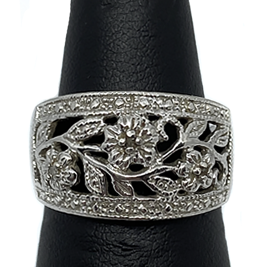 Floral Silver Ring