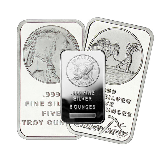 5 oz Silver Bar - Random Design / Mint (Unsealed)