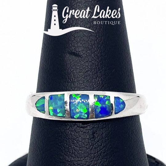 Silver & Crushed Opal Ring