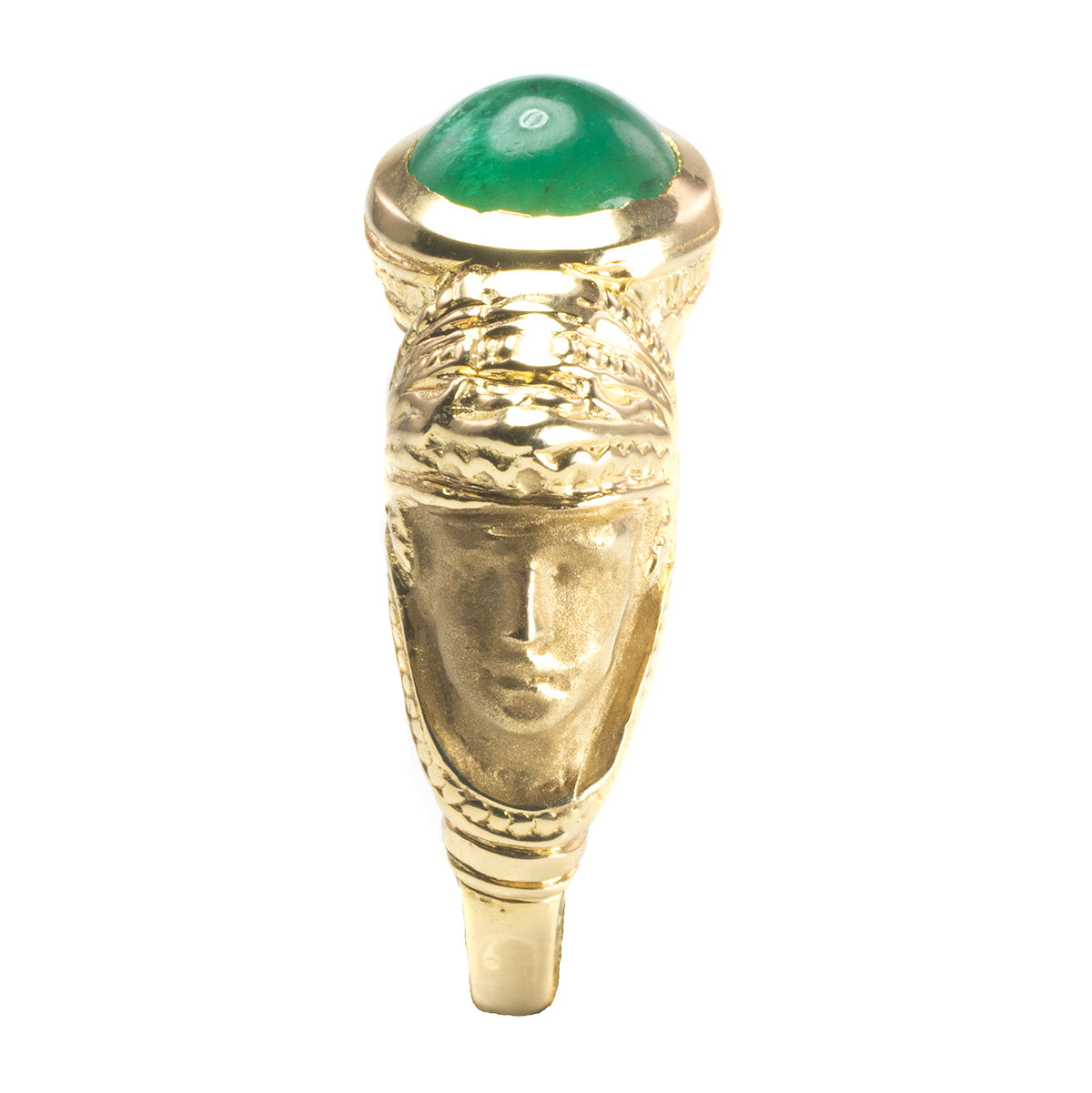 14 k Yellow Gold Bezel Set Emerald Ring