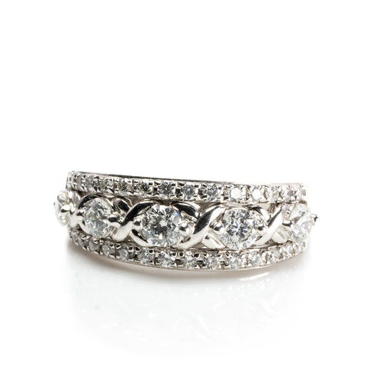 14 k White Gold Diamond Ring