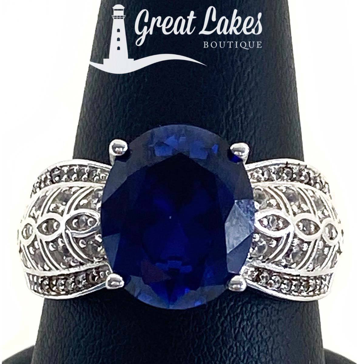 Great Lakes Boutique Silver &amp; Blue Stone Ring
